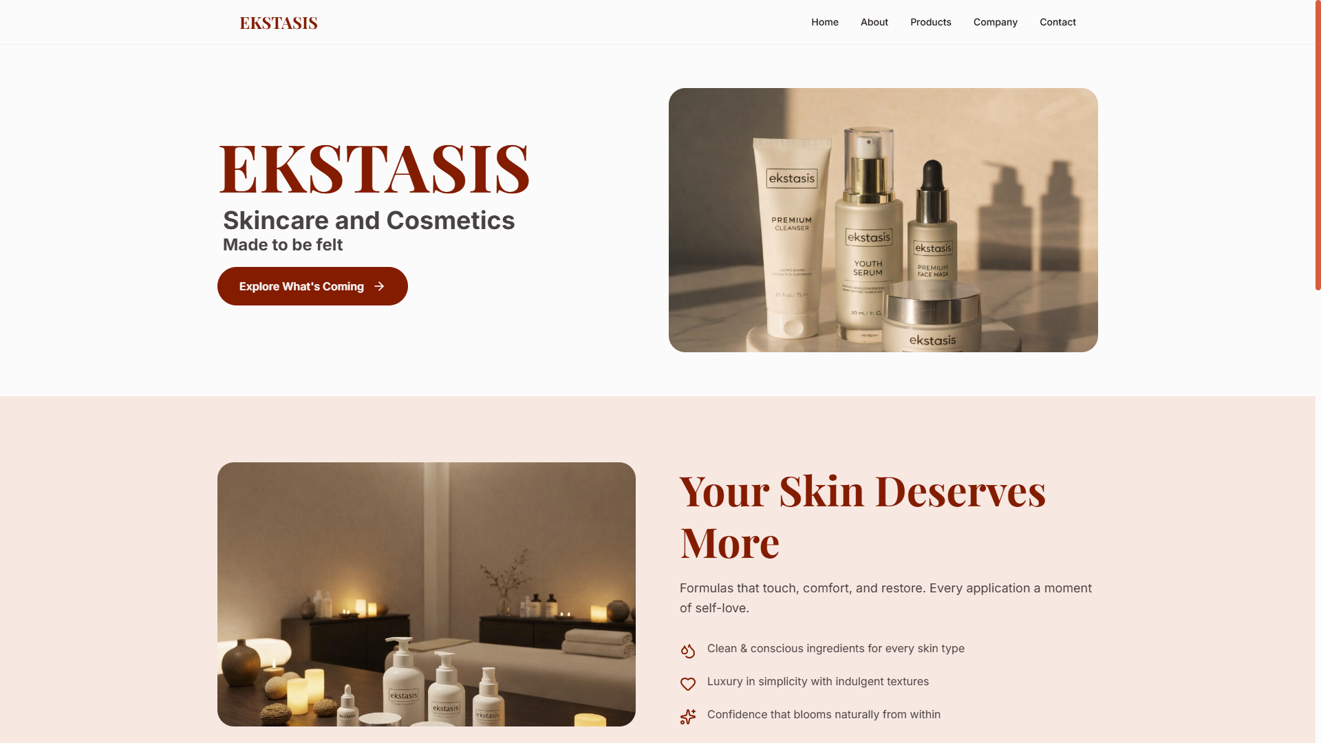 Ekstasis website preview